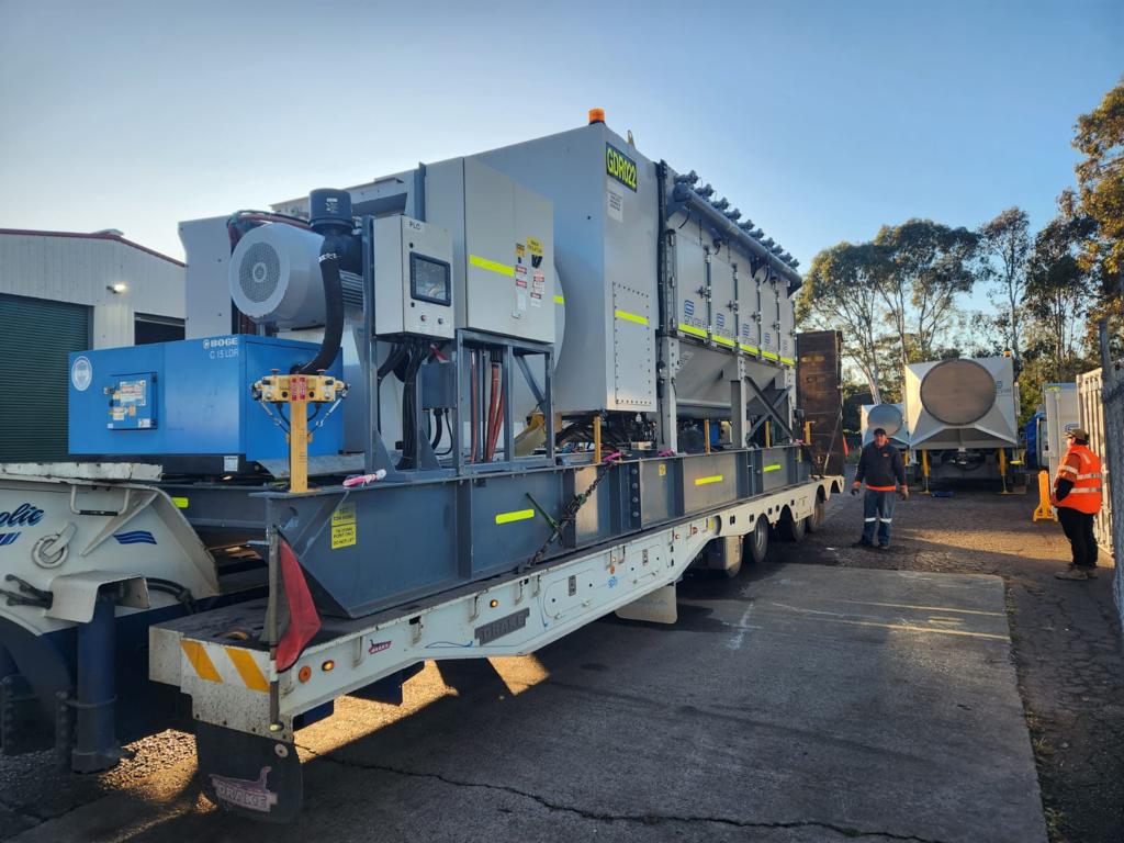 JMS-50-MES Mobile Electric Skid Dust Collector in transit to Underground Mine