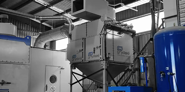 Grydale JMS 16 F-Series Dust Collector - alongside Abrasive Blasting Booth
