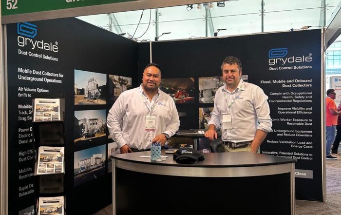 Jamie Baskett and Thomas Ioramo at Australasian Tunnelling Conference