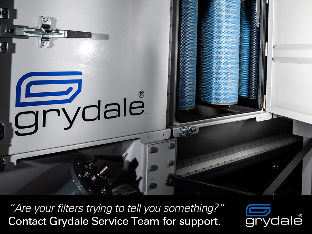 High Efficiency Filters are used in Grydale Dust Collectors - regular maintenance is essential to maintain system performance.